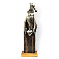 Mikołaj drewniany metalowy 67 cm